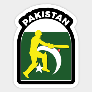 Pakistan Cricket Batsman Pakistan Flag Sticker